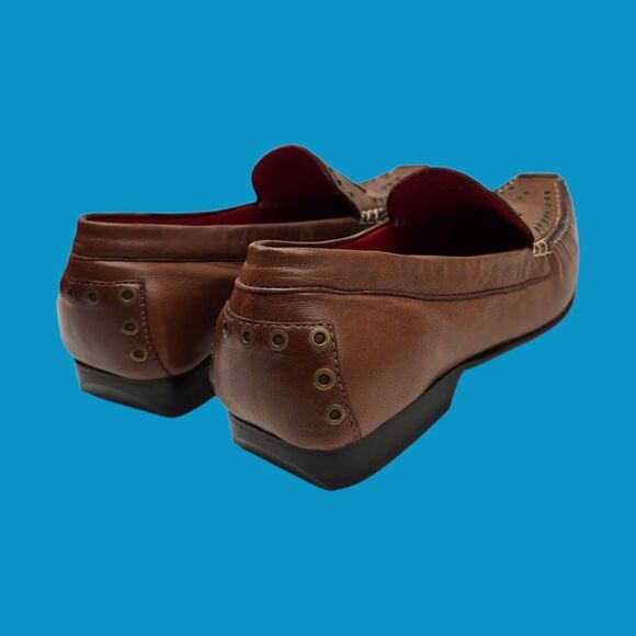 ROBERT ZUR Saddle Brown Sz 7M True Glove Leather Driving Loafer Slip On Moccasin - Picture 14 of 16